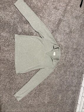 Thread & Supply Light Olive Green Polo Sweatshirt Top